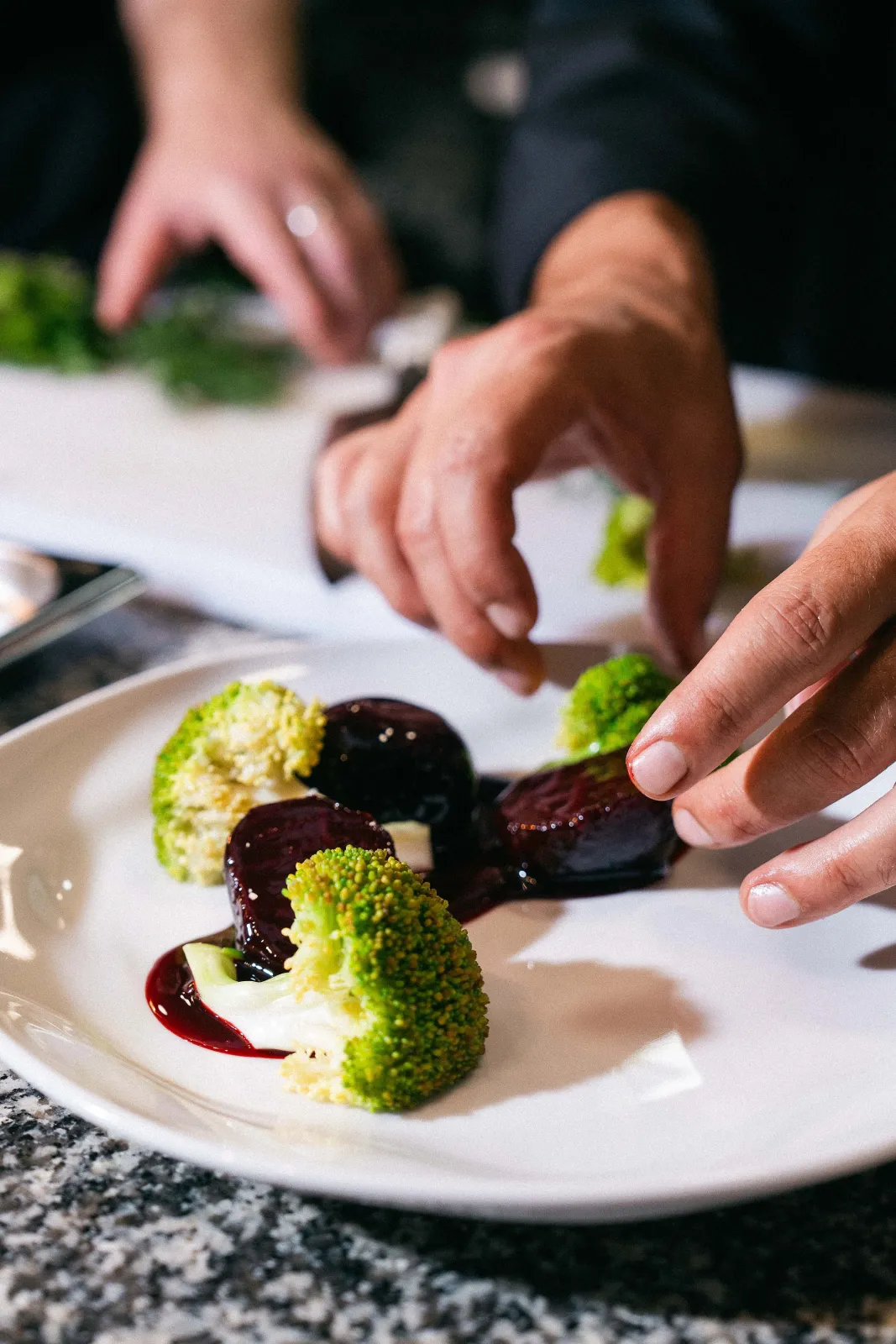 Plating vegetables